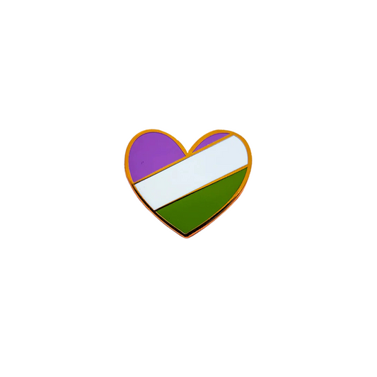 Genderqueer Heart Pin