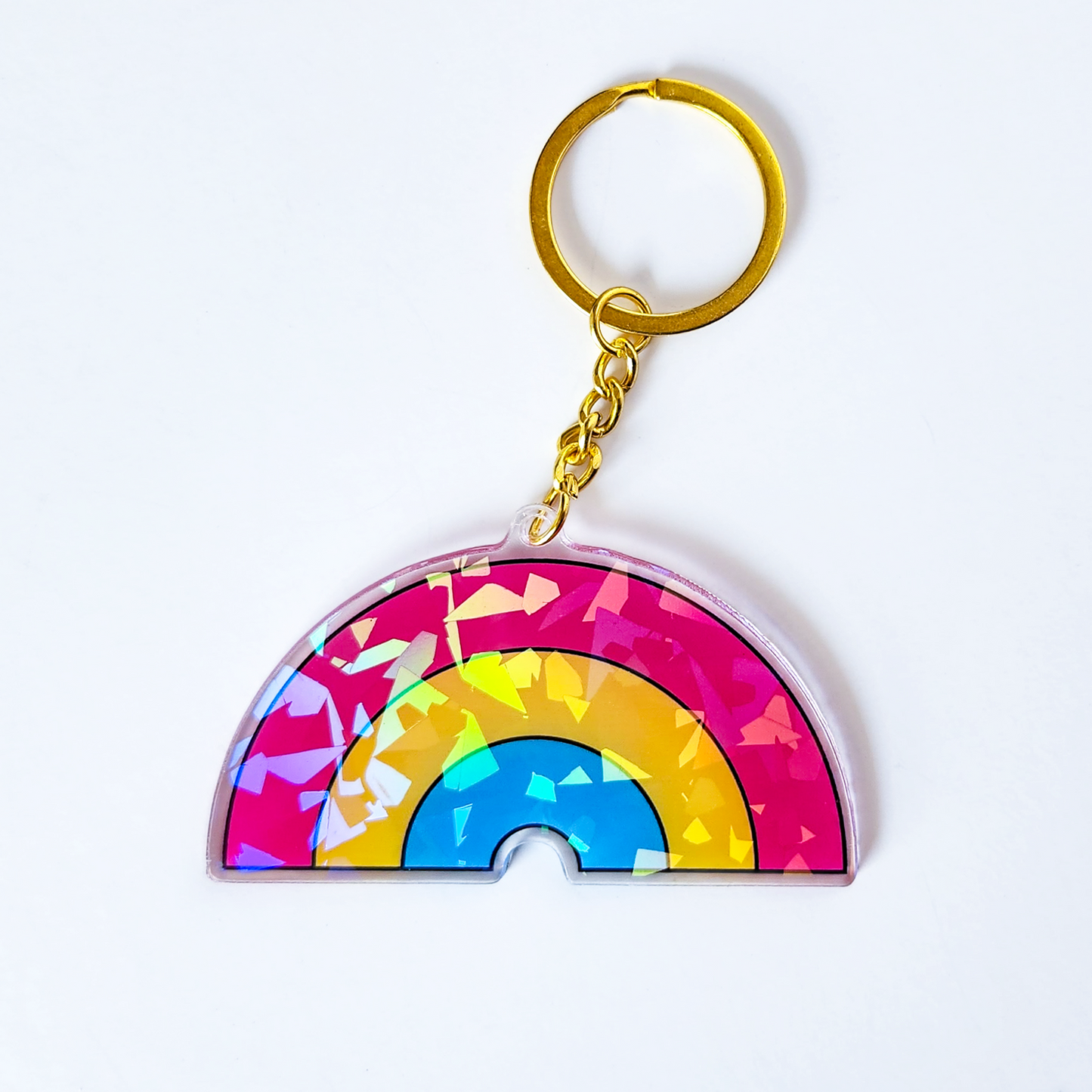 Pan Holographic Rainbow Keychain