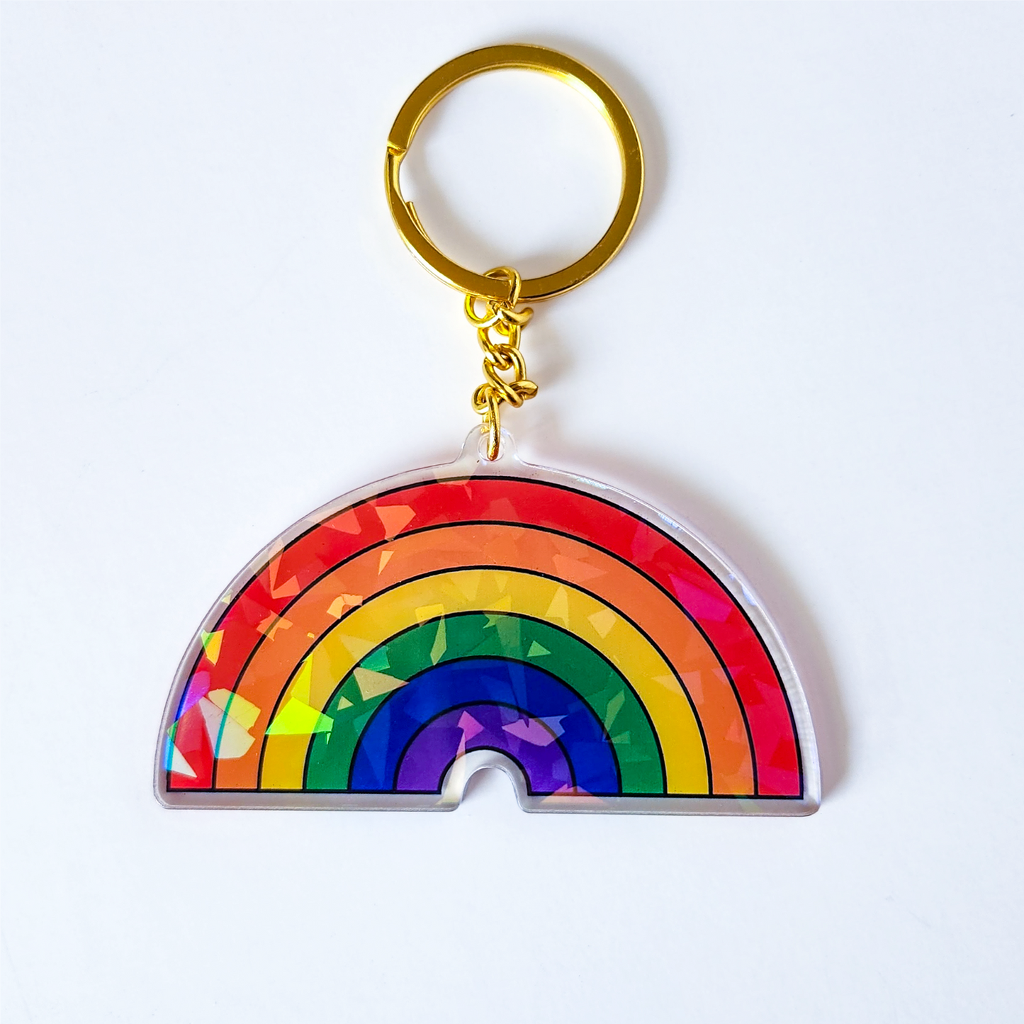 Rainbow Holographic Keychain