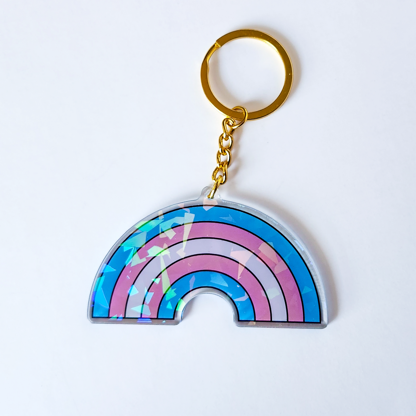 Trans Holographic Keychain
