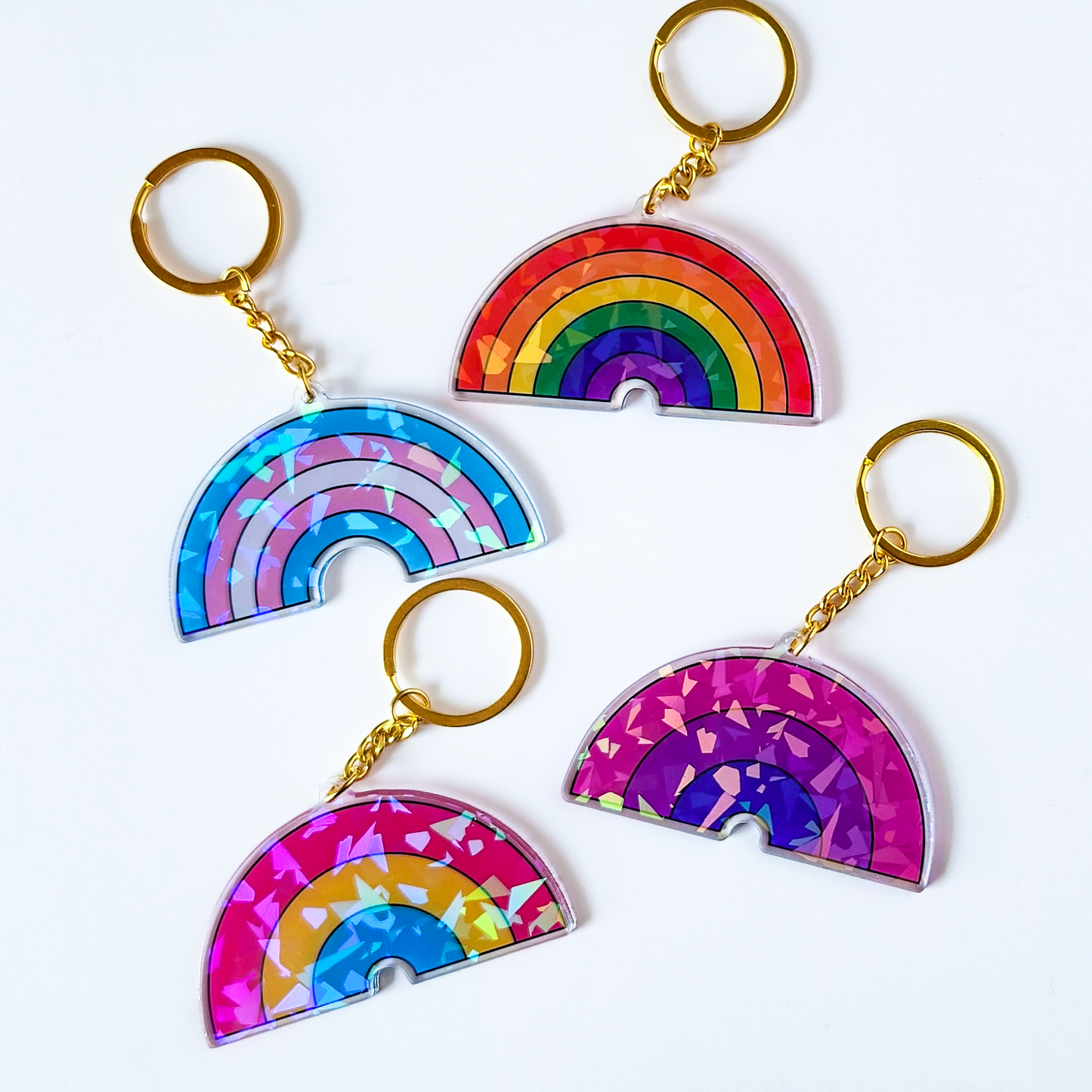 Pan Holographic Rainbow Keychain