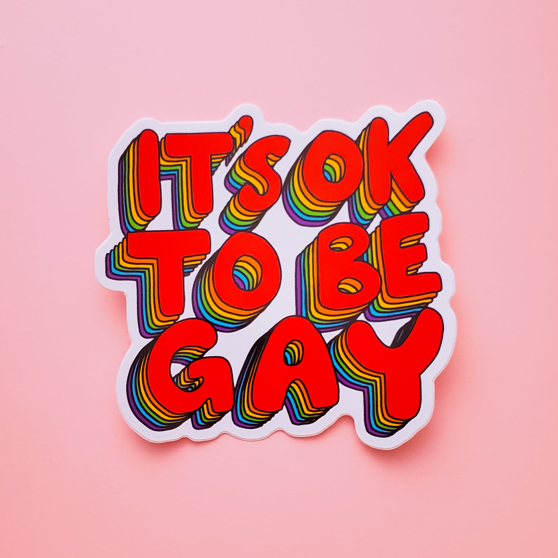 It's OK to be Gay Sticker - LGBTQ Accessories | Little Rainbow Paper Co