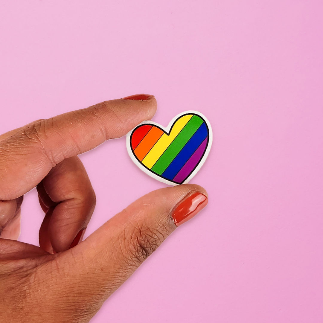 Rainbow Pride Mini Heart Sticker