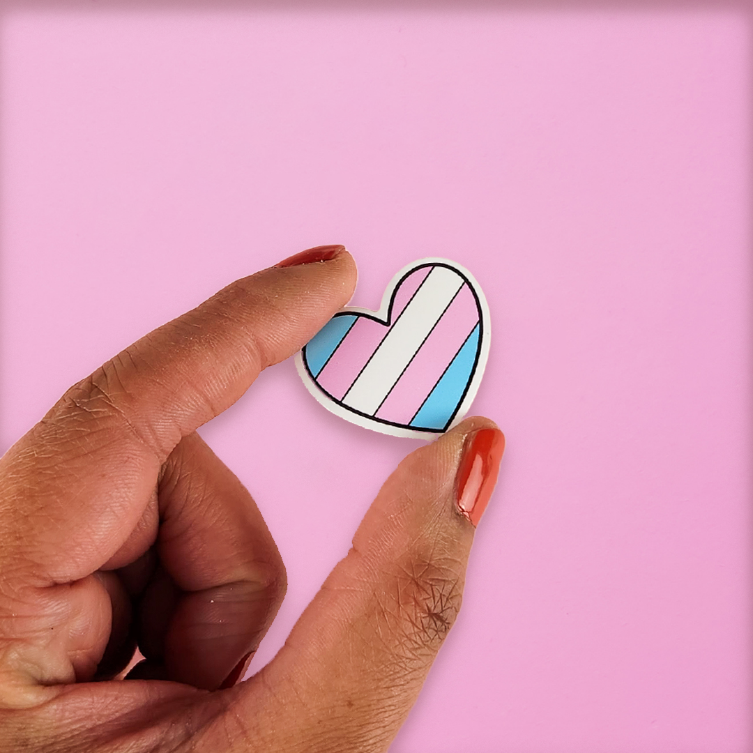 Trans Mini Heart Sticker
