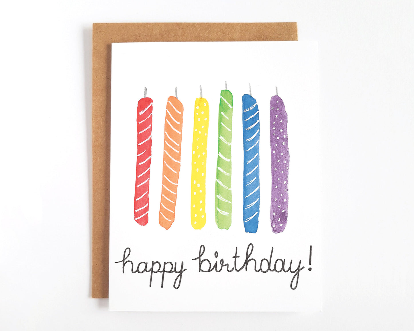 Happy Birthday Rainbow Candles Card