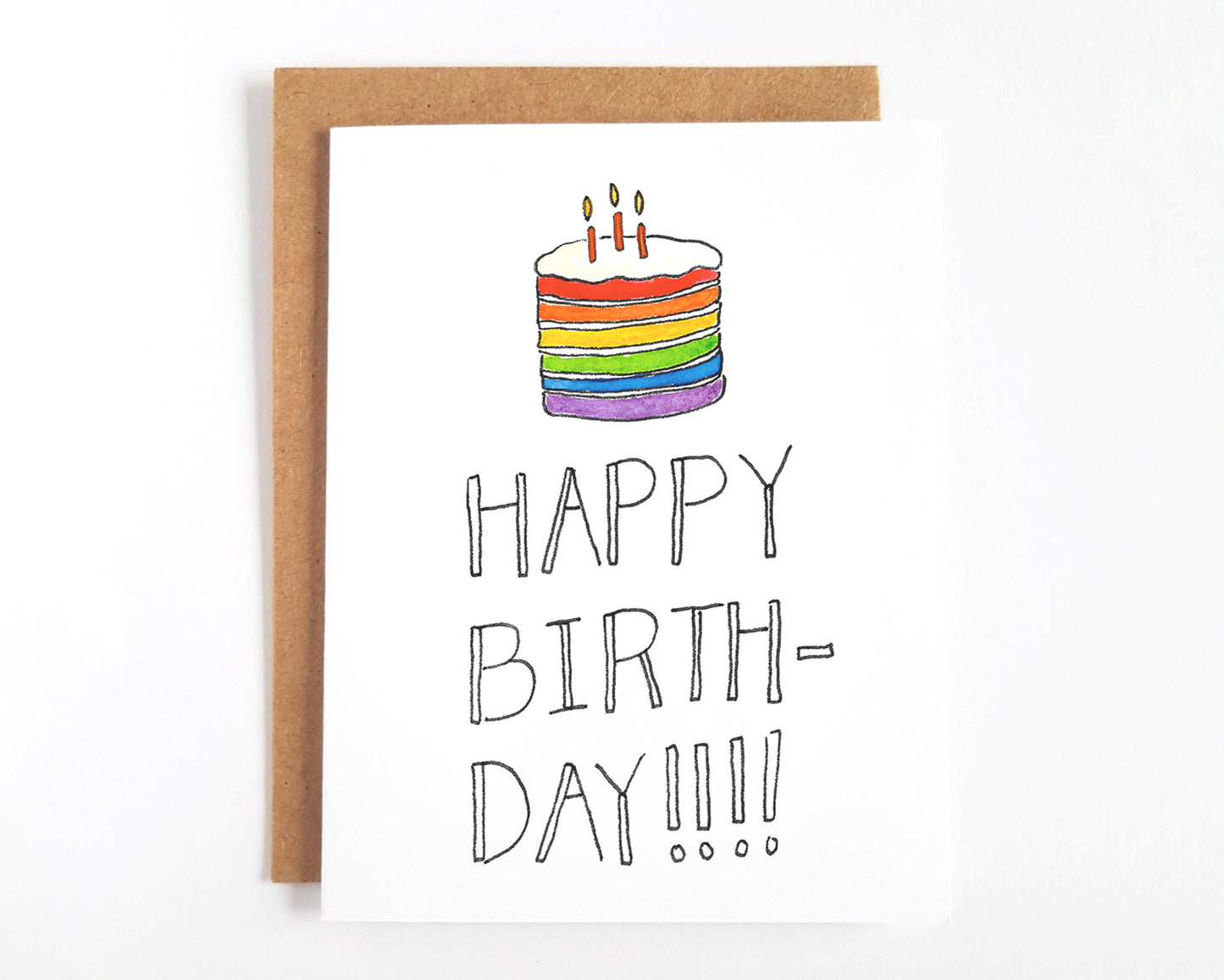 Happy Birthday Rainbow Cake Card