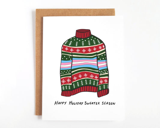 Trans Holiday Sweater Holiday Card